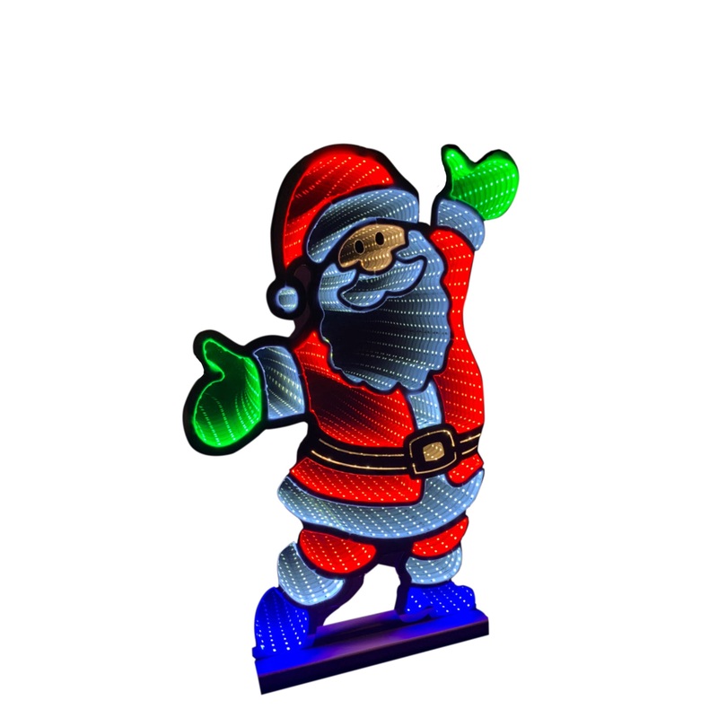 Infinity Light Standing Santa With Wooden Base (23)