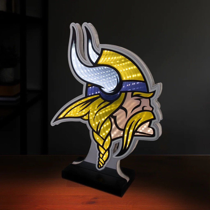 Minnesota Vikings LED Infinity Logo Light, Acrylic, w/UL Plug, 13.5