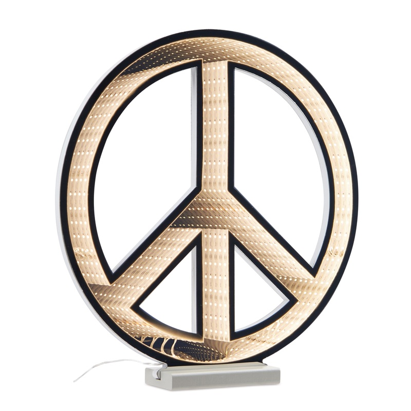 Peace Sign Infinity Light, 16H, Acrylic, w/UL Plug