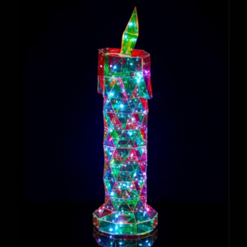 Prismatic Iridescent Christmas Candle, 22.8