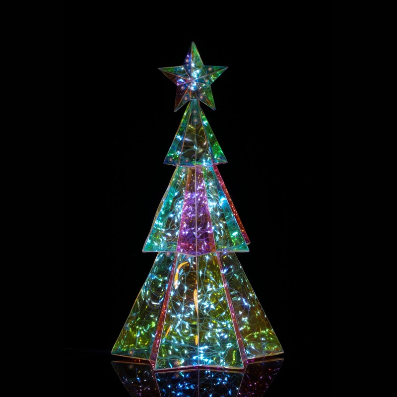 Prismatic Iridescent Layered Traditional Christmas Tree, 14.65