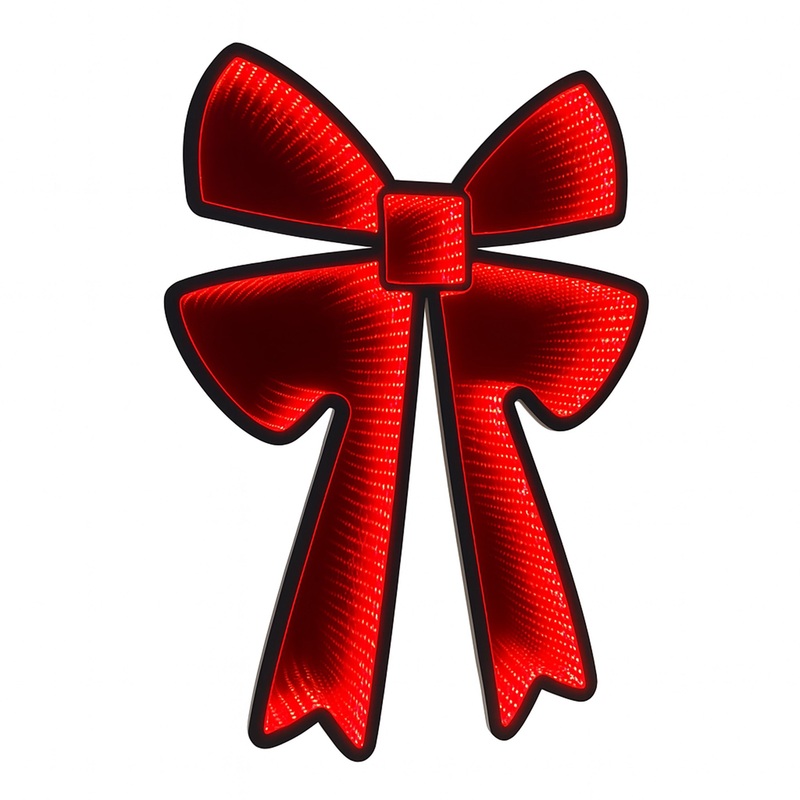 Red Bow Infinity Light, Acrylic w/UL Plug, 36