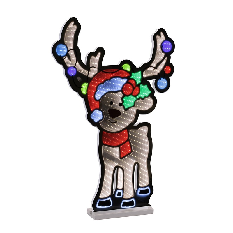 Reindeer Infinity Light, Acrylic w/UL Plug, 23.5