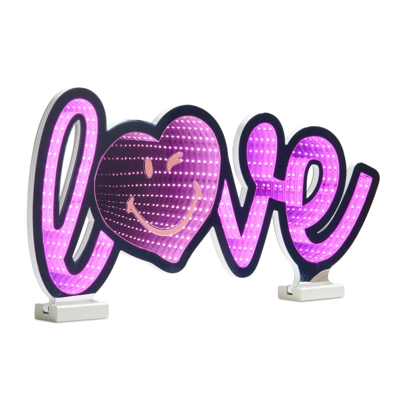Smiley Love Infinity Light w/UL Plug, 23.5 x 11, Acrylic