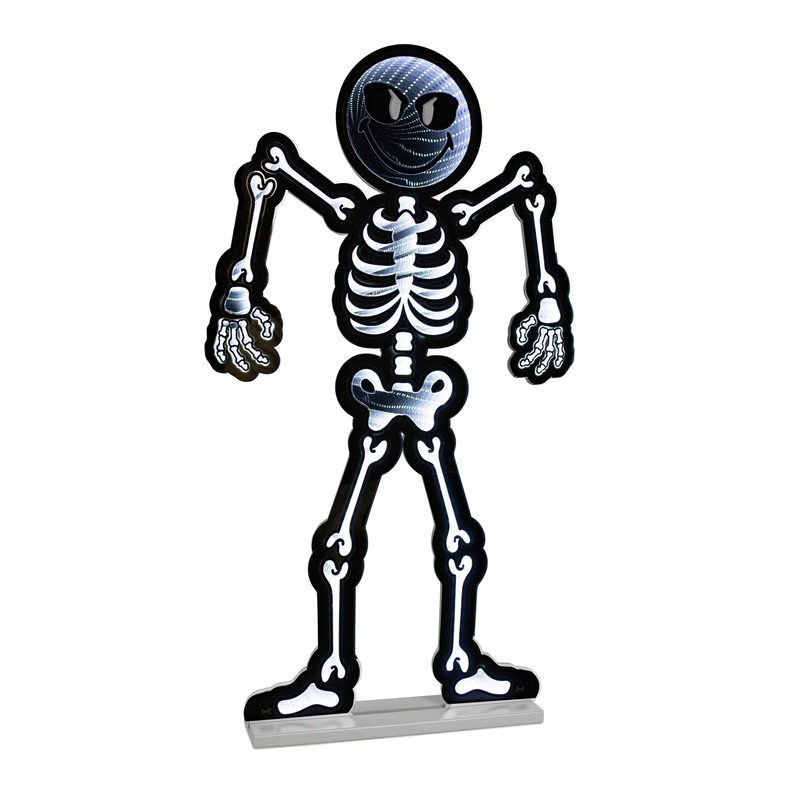 Smiley Skeleton Infinity Light, Acrylic w/UL Plug, 36