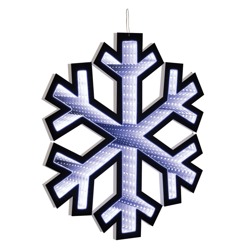 Snowflake Infinity Light, Acrylic w/UL Plug, 15.75