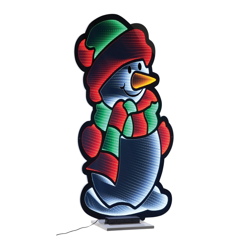 Snowman Infinity Light, Acrylic w/UL Plug, 47